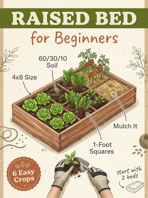 Raised Bed Garden for Beginners: Size, Soil and First Crops