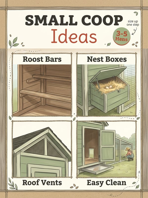 Small Chicken Coop Ideas for 3 to 5 Hens